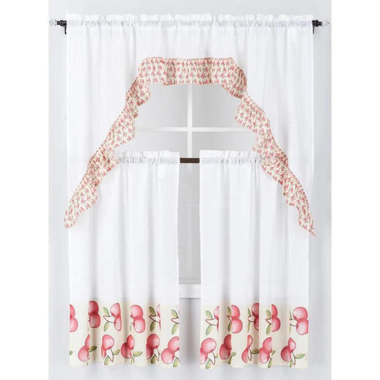 Apple Kitchen Curtain Swag Set