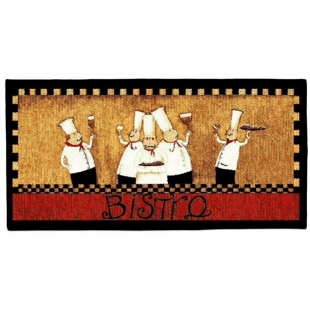 Chef Bistro 2pc Kitchen Rug Set (16x24 and 20x34 Rectangle)