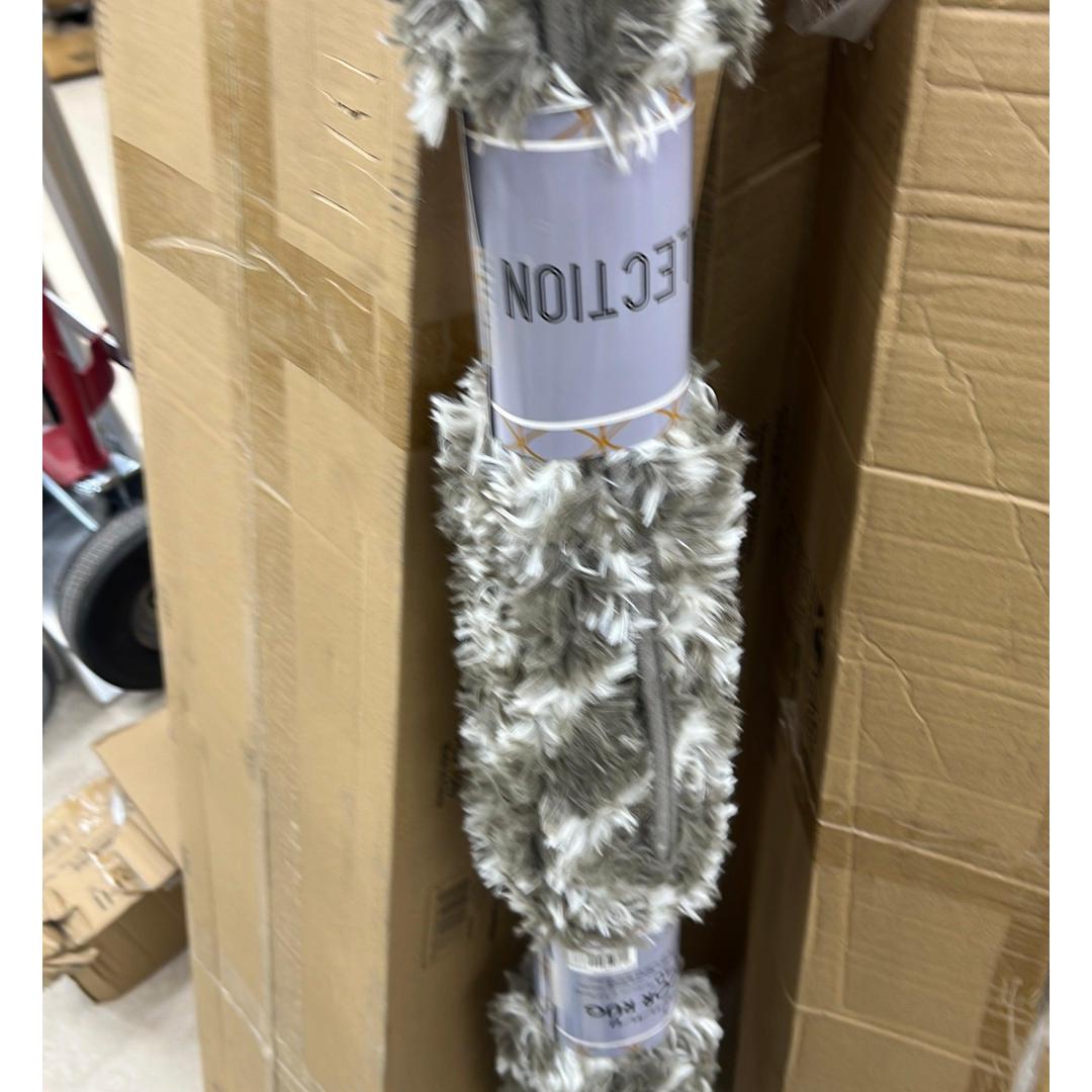 Penny 30x50 Printed PV Fur Rug - Taupe/White