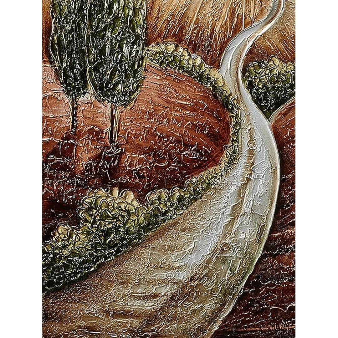 Touch of Class Tuscan Valley Canvas Wall Art - Metallic Mountains - Hand Painted