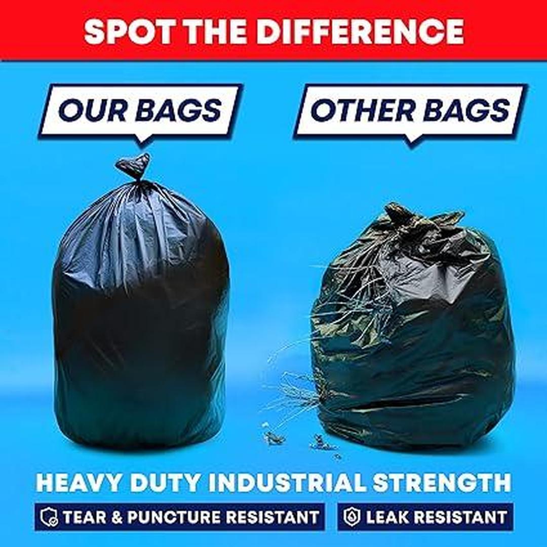 Extra Large 45-Gallon Black Trash Bags - Heavy-Duty Garbage Bags for Efficient Waste Disposal