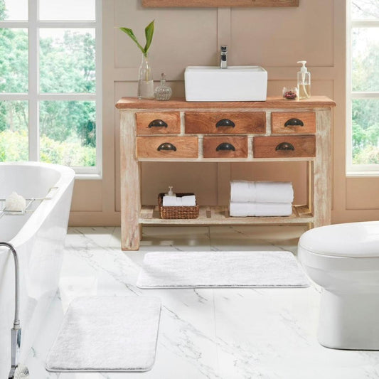 Rosie 2pc Rabbit Fur Rug White