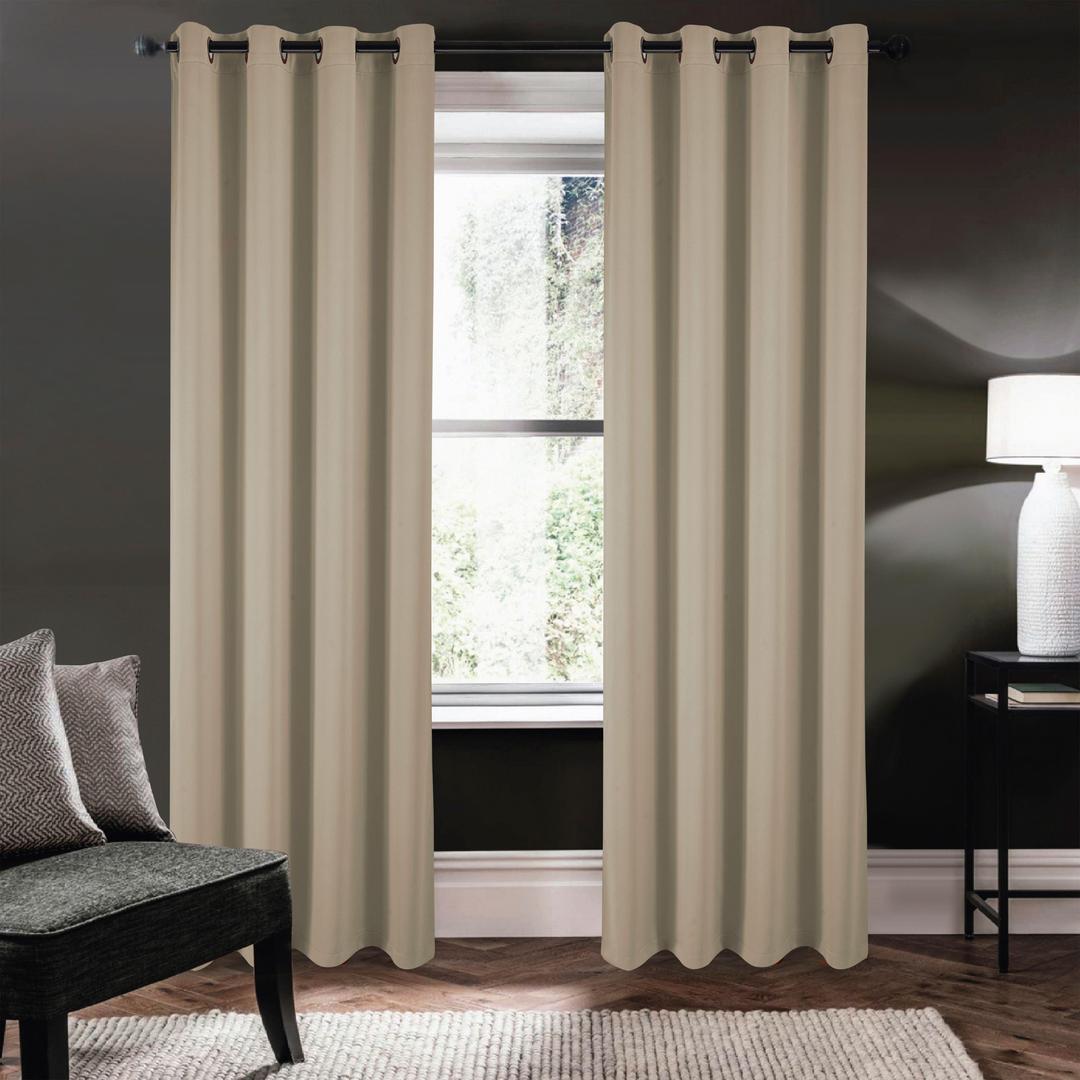 Riley 100% Blackout Grommet Panels 84" Taupe