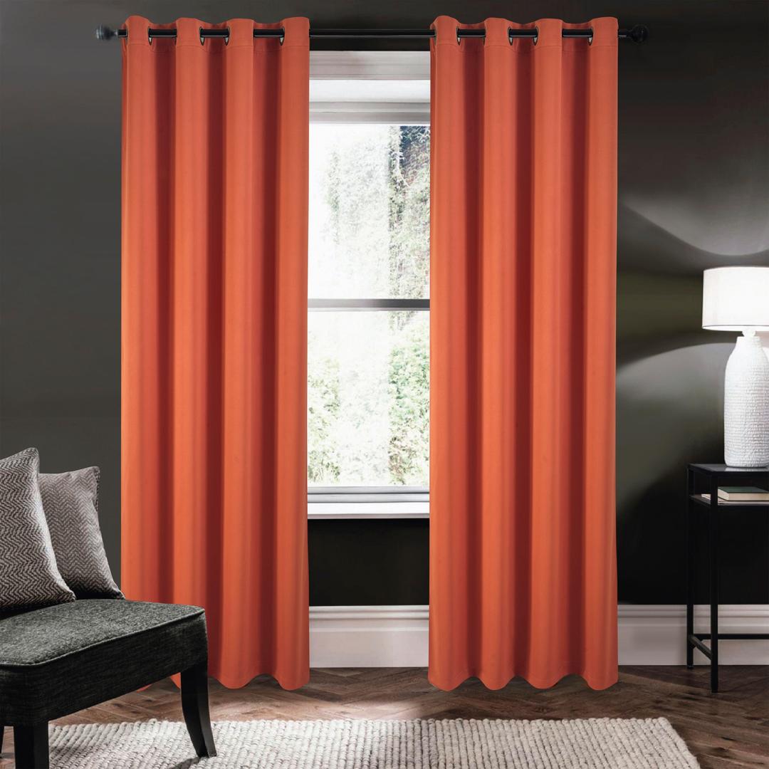 Riley 100% Blackout Grommet Panels 84" Spice