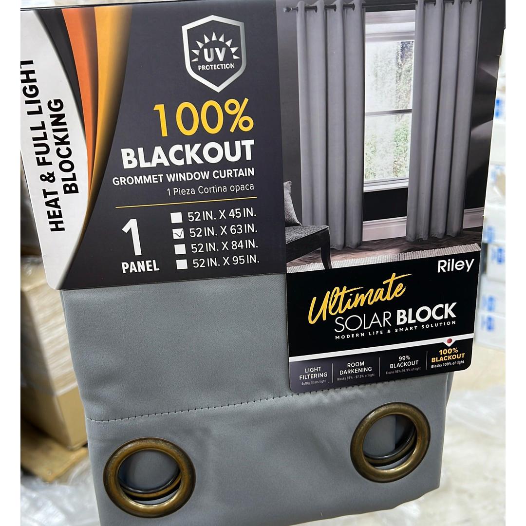Riley 100% Blackout Grommet Panels 63" Charcoal