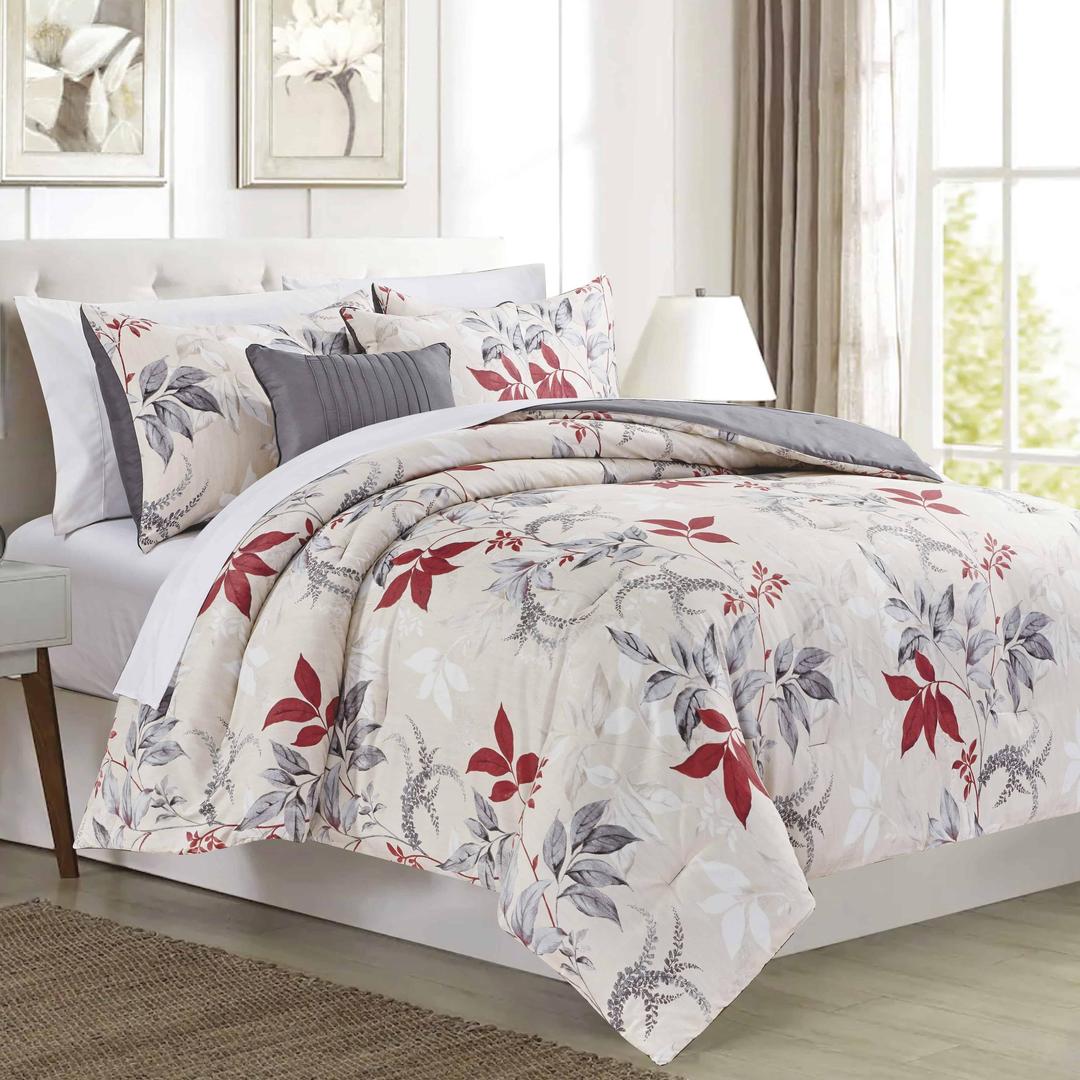 6 PCs Digital Printed Comforter Set (5051)-Gardina – Apricot