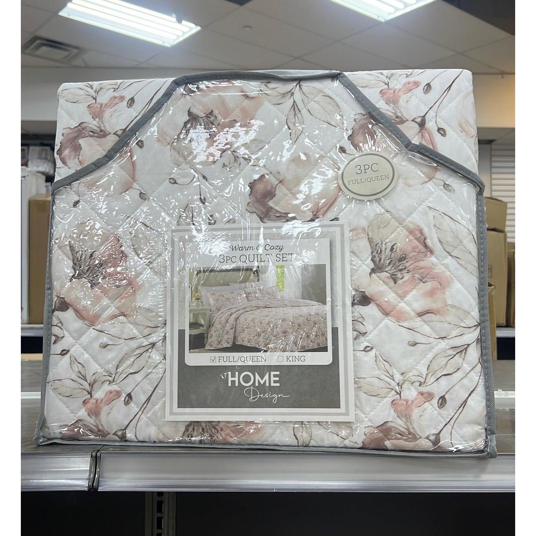 Ruth 3pc. Reversible Stitched Quilt Set Queen Open Bag