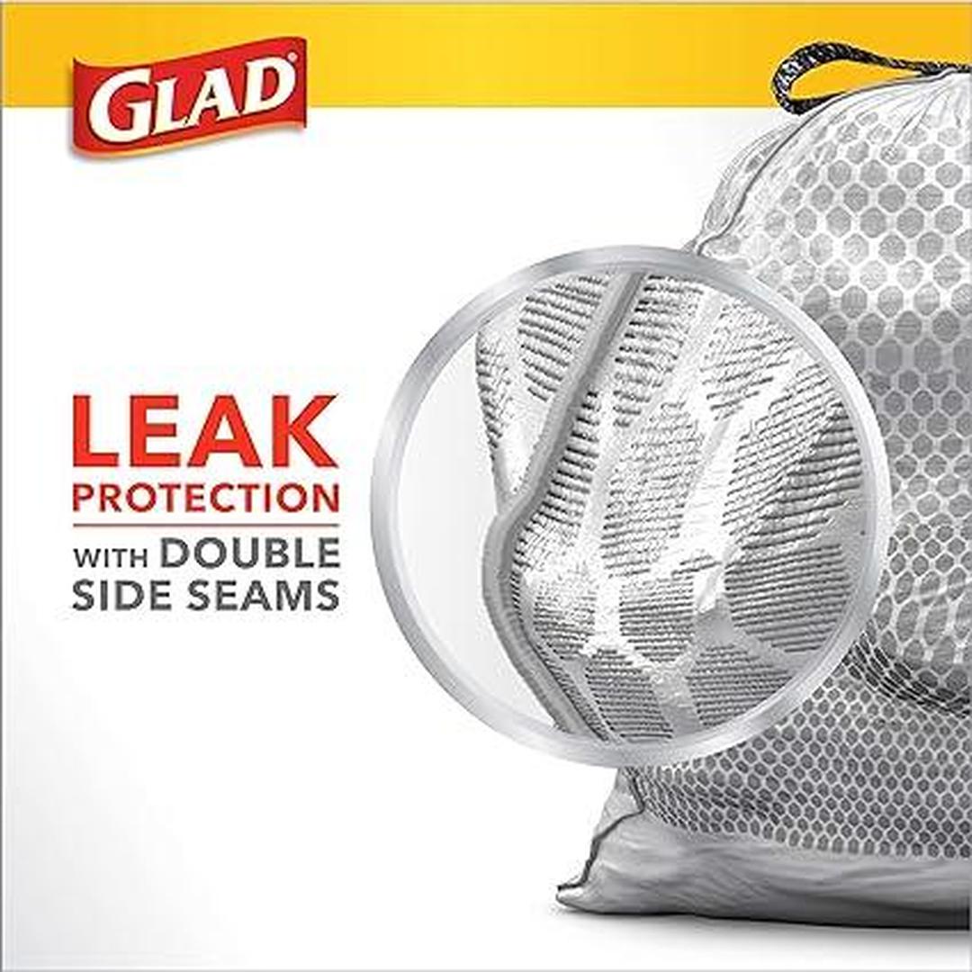 Glad ForceFlex Tall Kitchen Drawstring Trash Bags, 13 Gallon, 45 Count