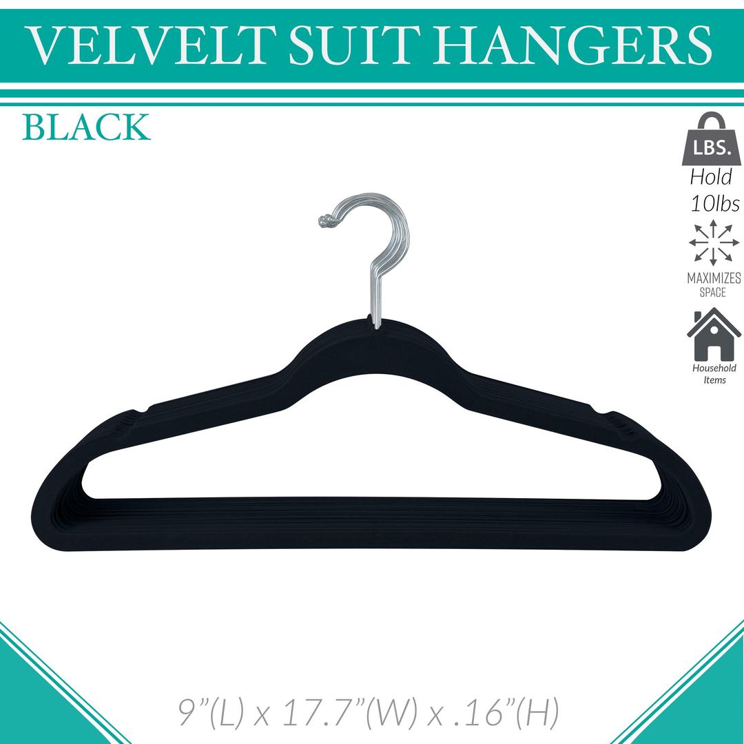 Simplify 25 Pack Slim Velvet Suit Hangers