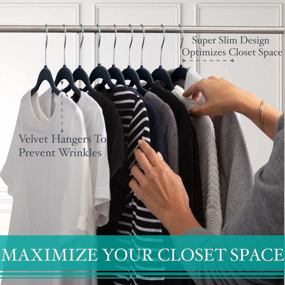 Simplify 25 Pack Slim Velvet Suit Hangers
