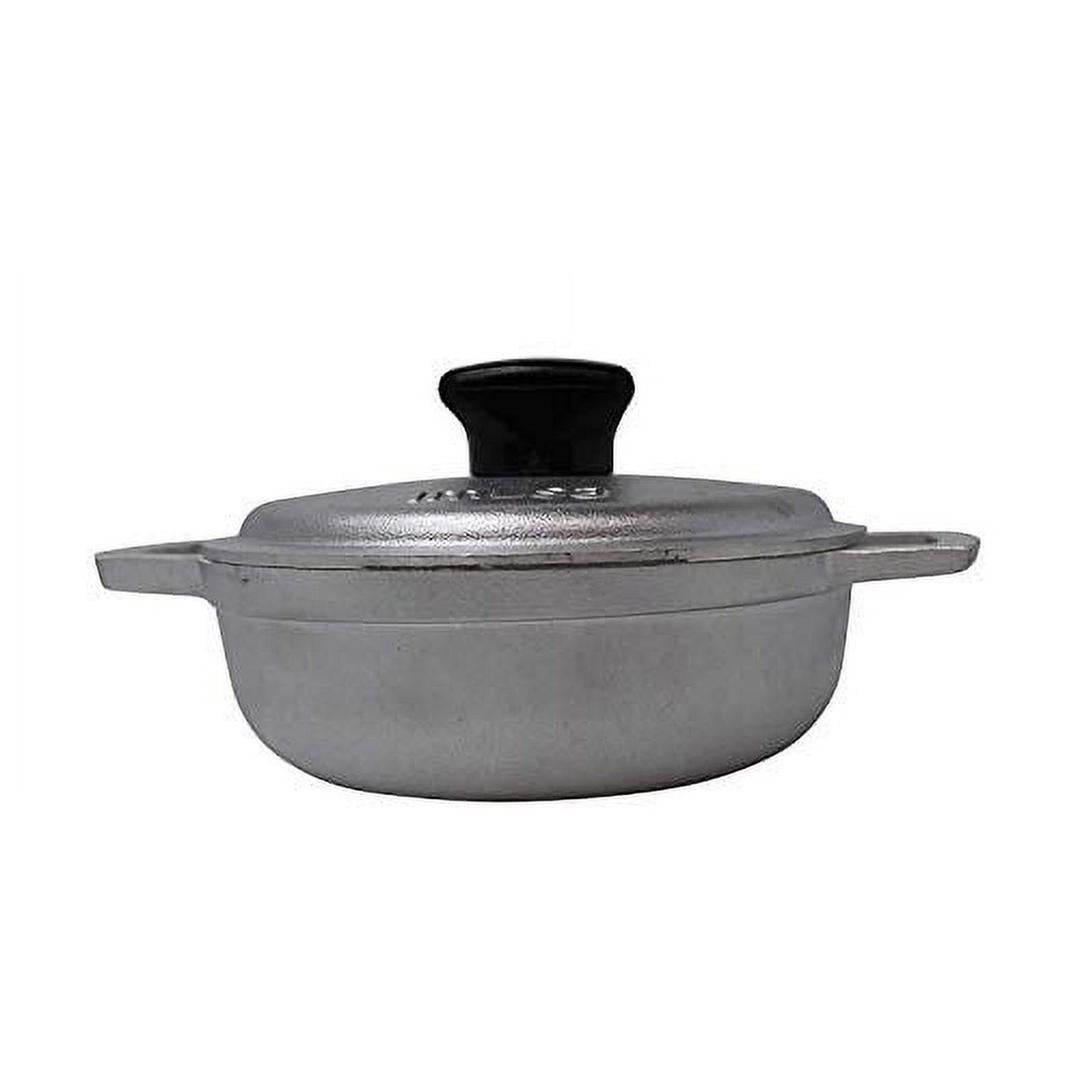 IMUSA USA 0.7Qt Traditional Colombian Mini Caldero (Dutch Oven) for Cooking and Serving, 0.7 Quart, Silver