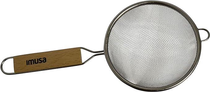 IMUSA Wood Stainless Steel Strainer Handle 8-Inch