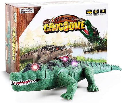 Crocodile Toy Battery Operated 16" Alligator with Moving Jaws, Lights and Realistic Sound
