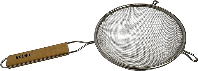 IMUSA Wood Stainless Steel Strainer Handle 8-Inch