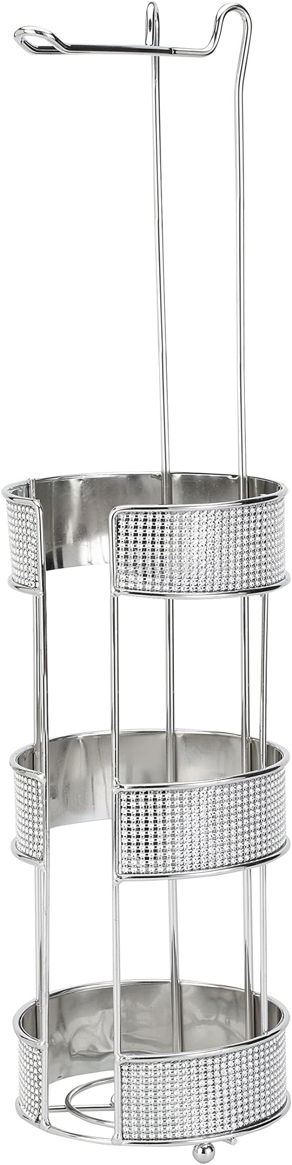 Pave Diamond Free Standing Toilet Paper Holder and Dispenser for 3 Rolls