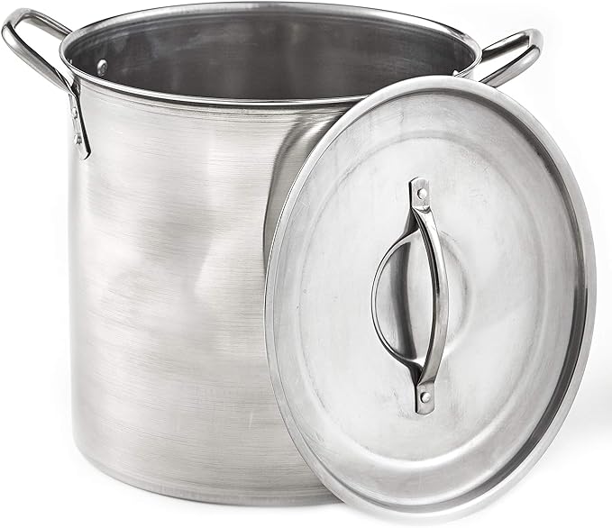 IMUSA USA Stainless Steel Stock Pot with Lid 12-Quart, Silver