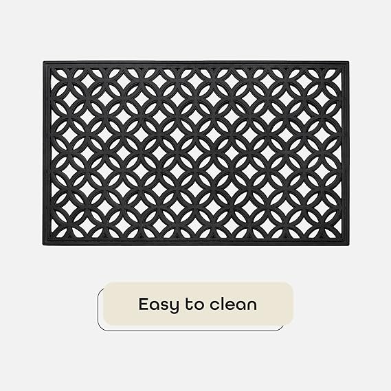 Wrought Iron Rubber Mat 18x30 - Diamond