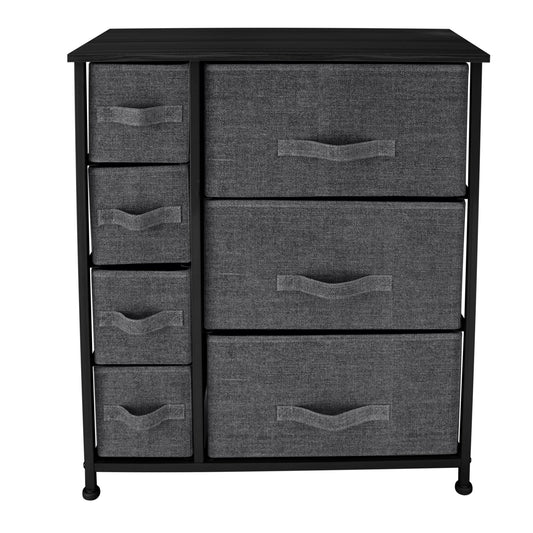 Simplify 7 Drawer Storage Chest Gray: Steel & Polypropylene Utility Storage Cabinet, Universal & Clothing Storage