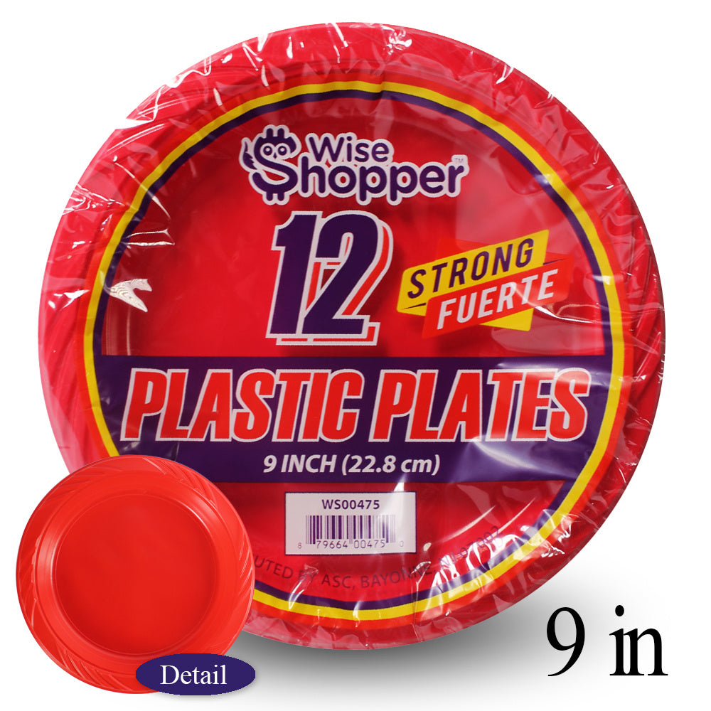 12pc Plastic Plate 9 inch