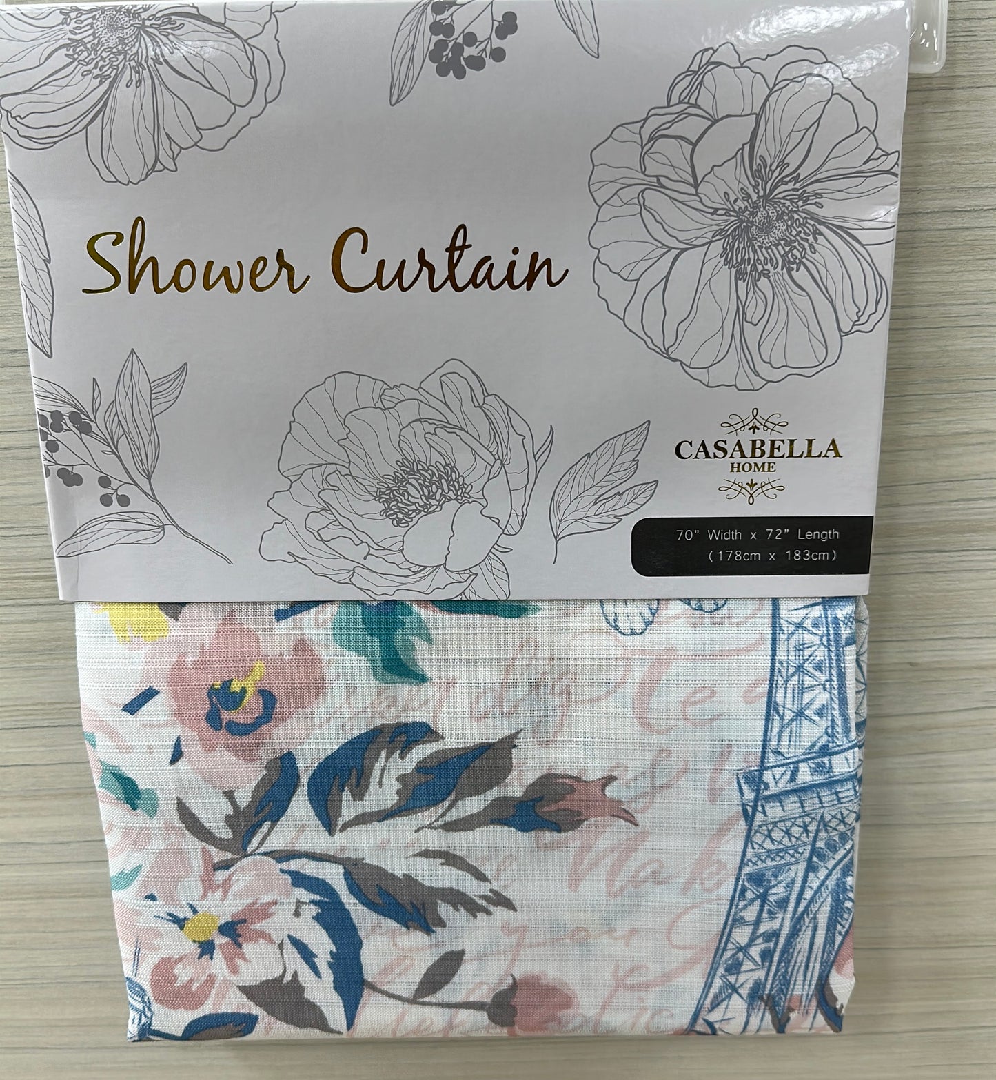 Shower Curtain 70" Width × 72" Length (178cm × 183cm