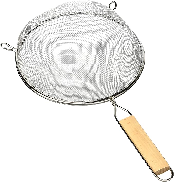 IMUSA Wood Stainless Steel Strainer Handle 8-Inch
