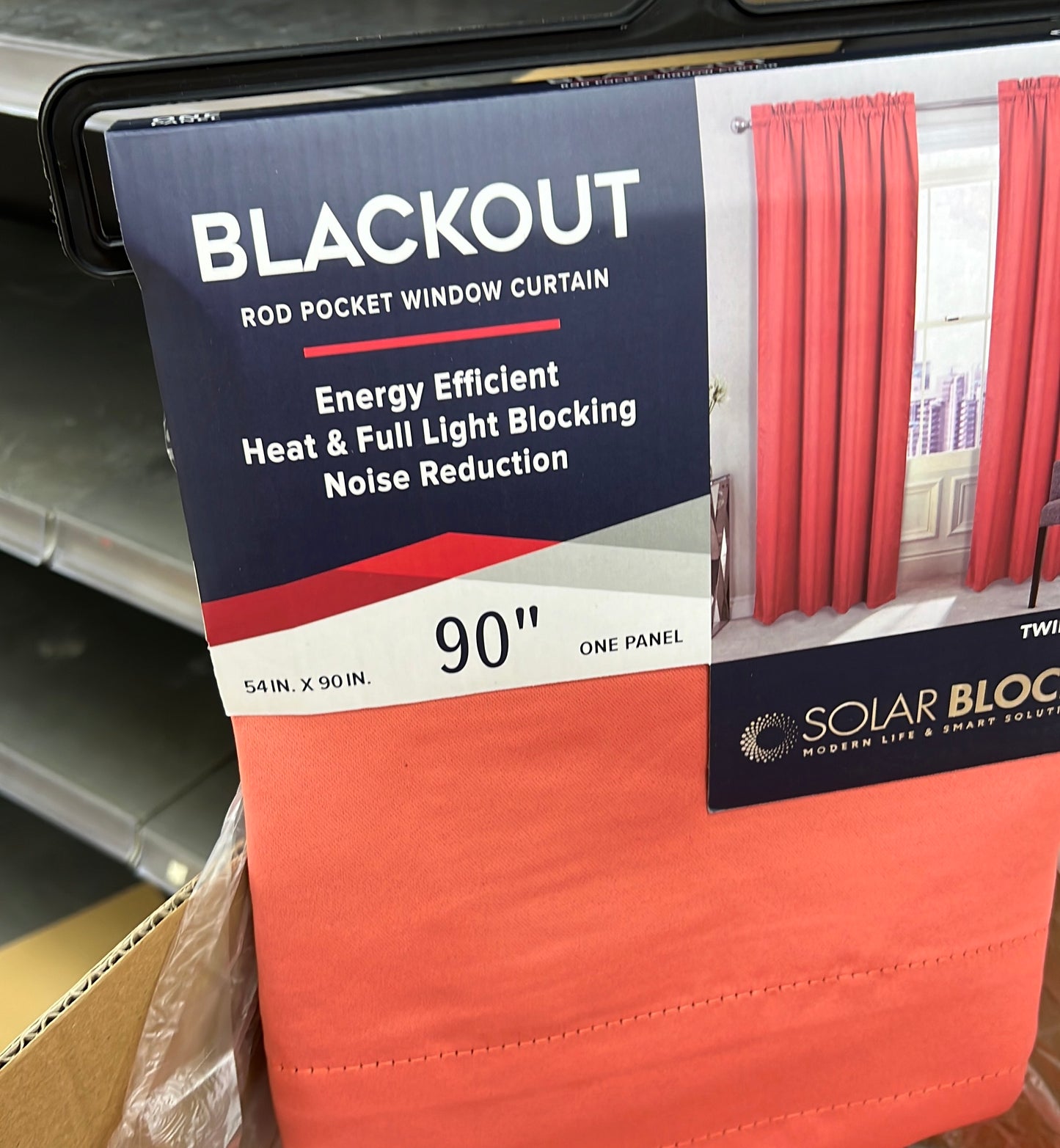 Twilight Blackout Rod Pocket Panel 90" Coral