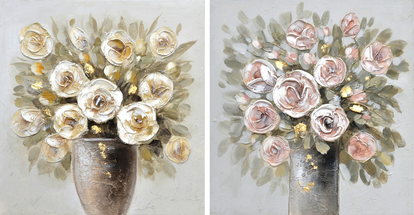 Hand Painted Canvas | Oil Painting | 24" x 24" - Ecuadorian Roses