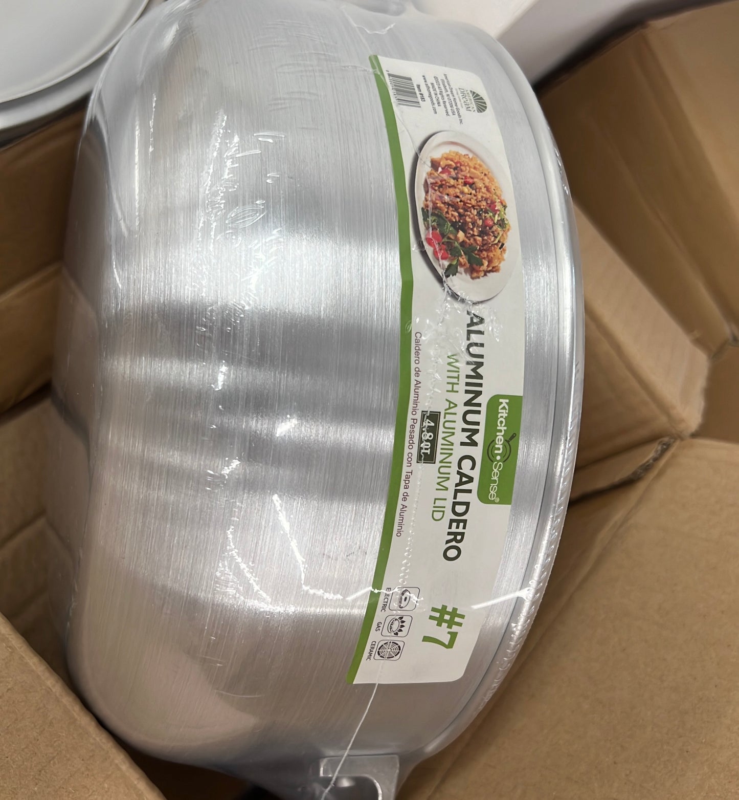 4.8Qt Heavy Gauge Aluminum Caldero with Aluminum Lid