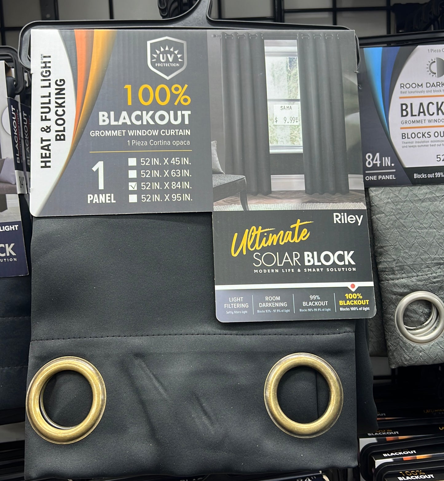 Riley 100% Blackout Grommet Panels 84" Black