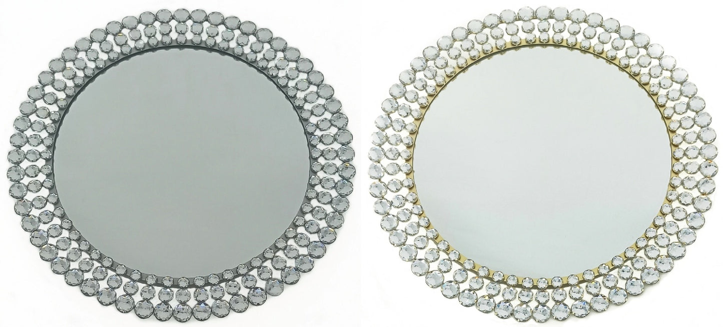 18" ELEGANT JEWELED ROUND MIRROR
