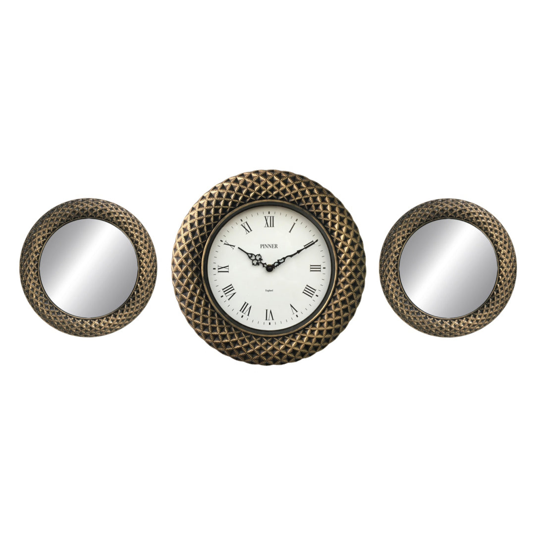 3 PC GLADIATOR CLOCK ASST. - SIZE: 1 - 15" Clock & 2 - 10" Mirrors