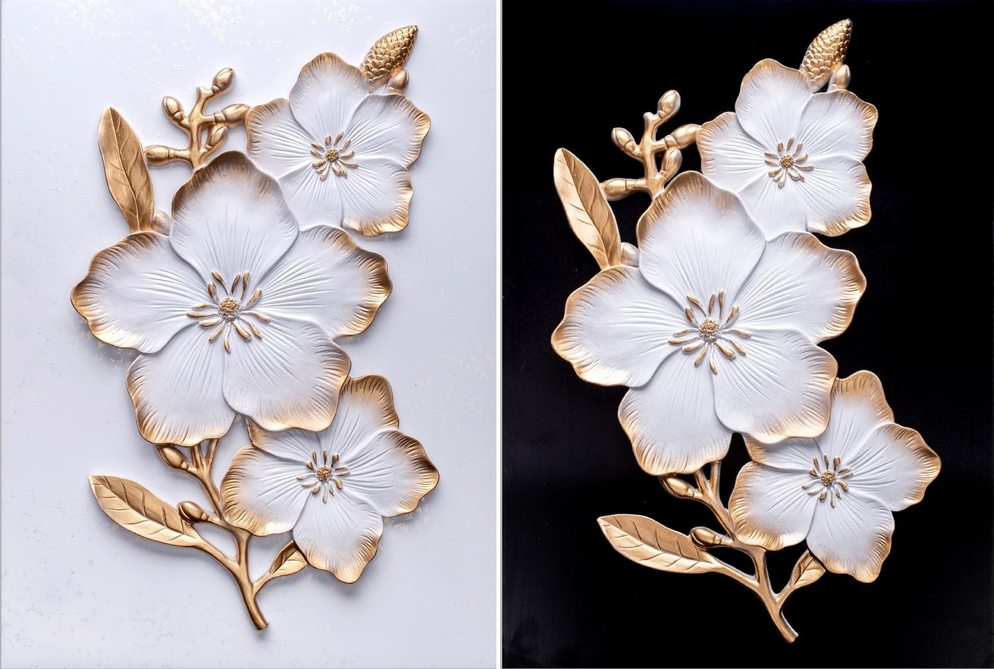 RESIN PLAQUE - FLORAL SOLITUDE - SIZE: 12" x 16"