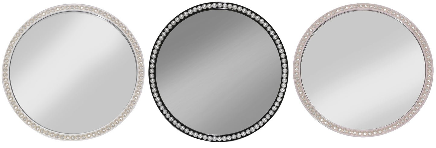 20" PEARL INLAY MIRROR IN EBONY, IVORY, & BLUSH