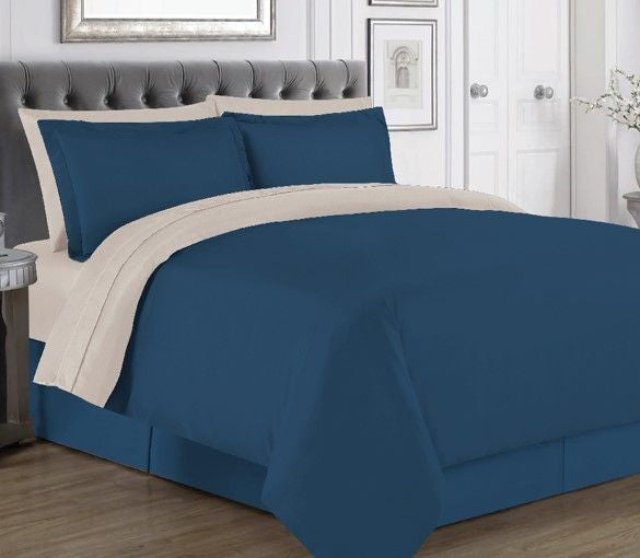 Ryan 7pc Bed In A Bag Navy/ Blue Queen