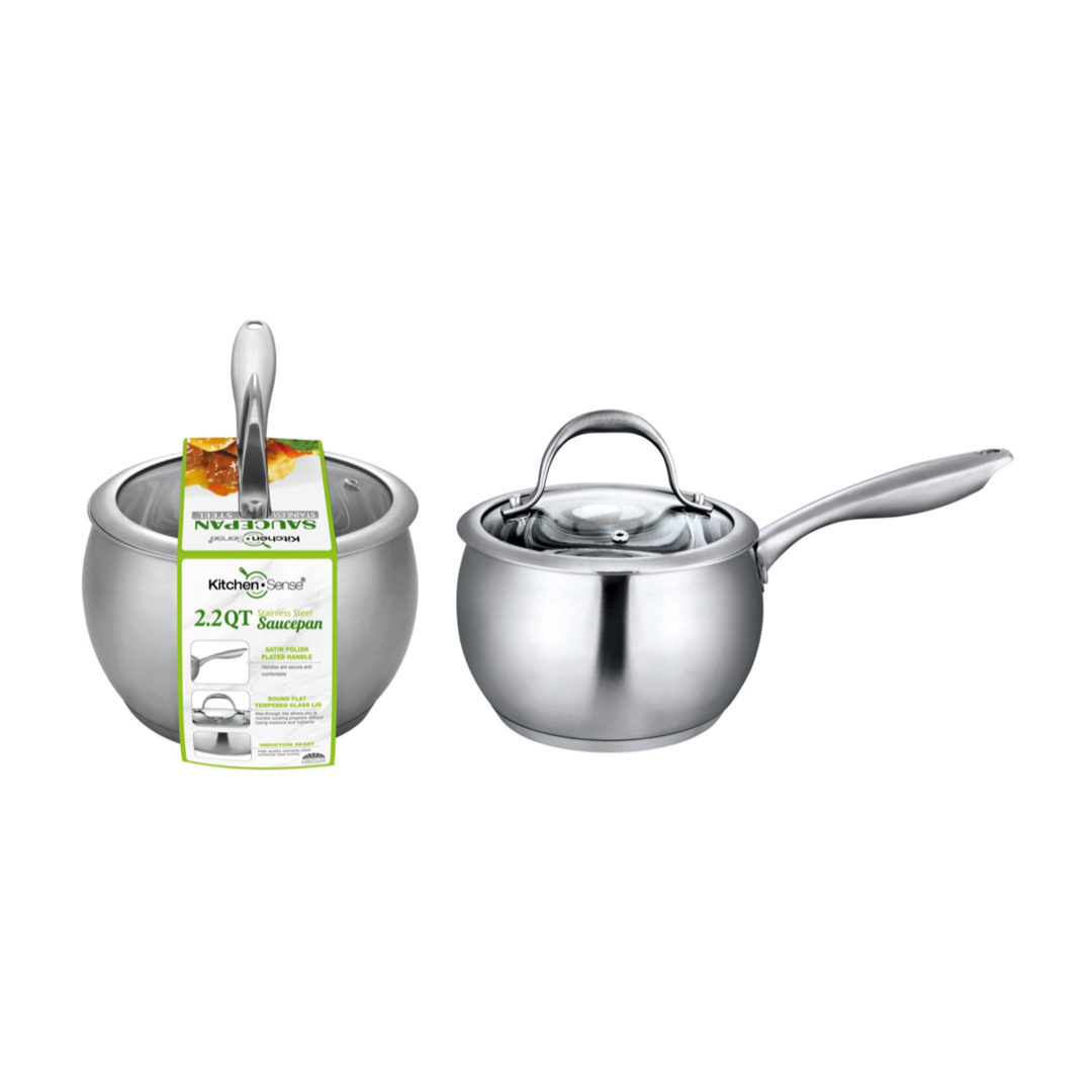 2.2QT S.S. Sauce Pan with Glass Lid