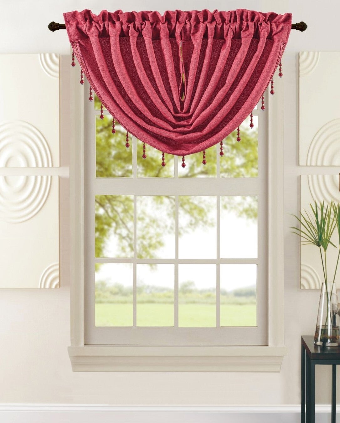 LEAH RASPBERRY VALANCE 47"X37"