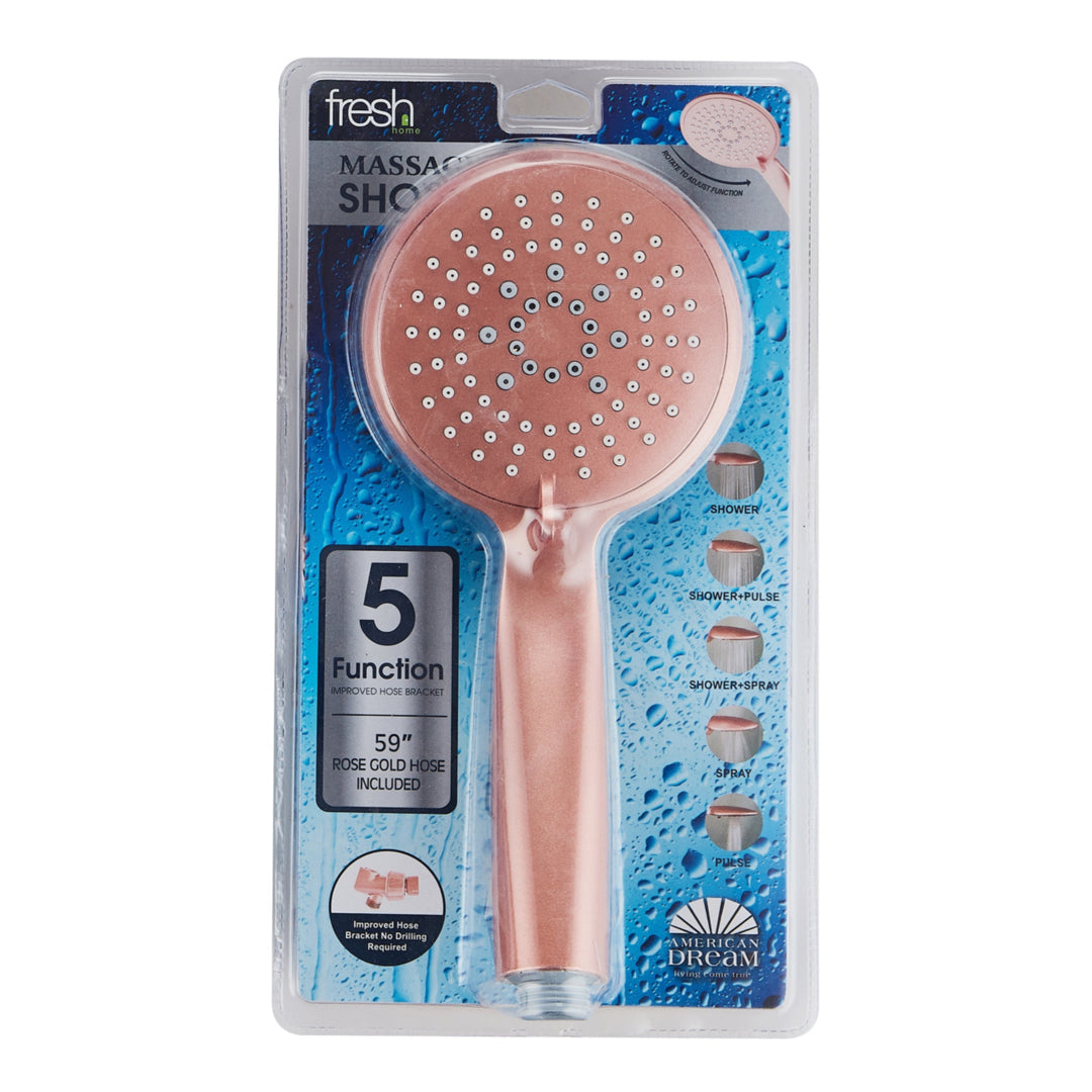 Rose Gold Handheld Shower Head 5 Function