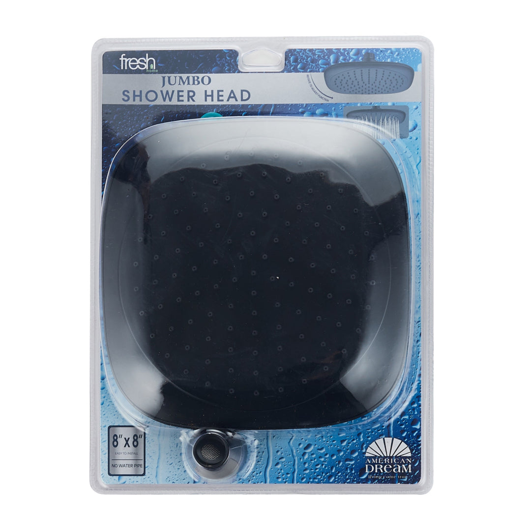 Matte Black Jumbo Fixed Shower Head Single Function