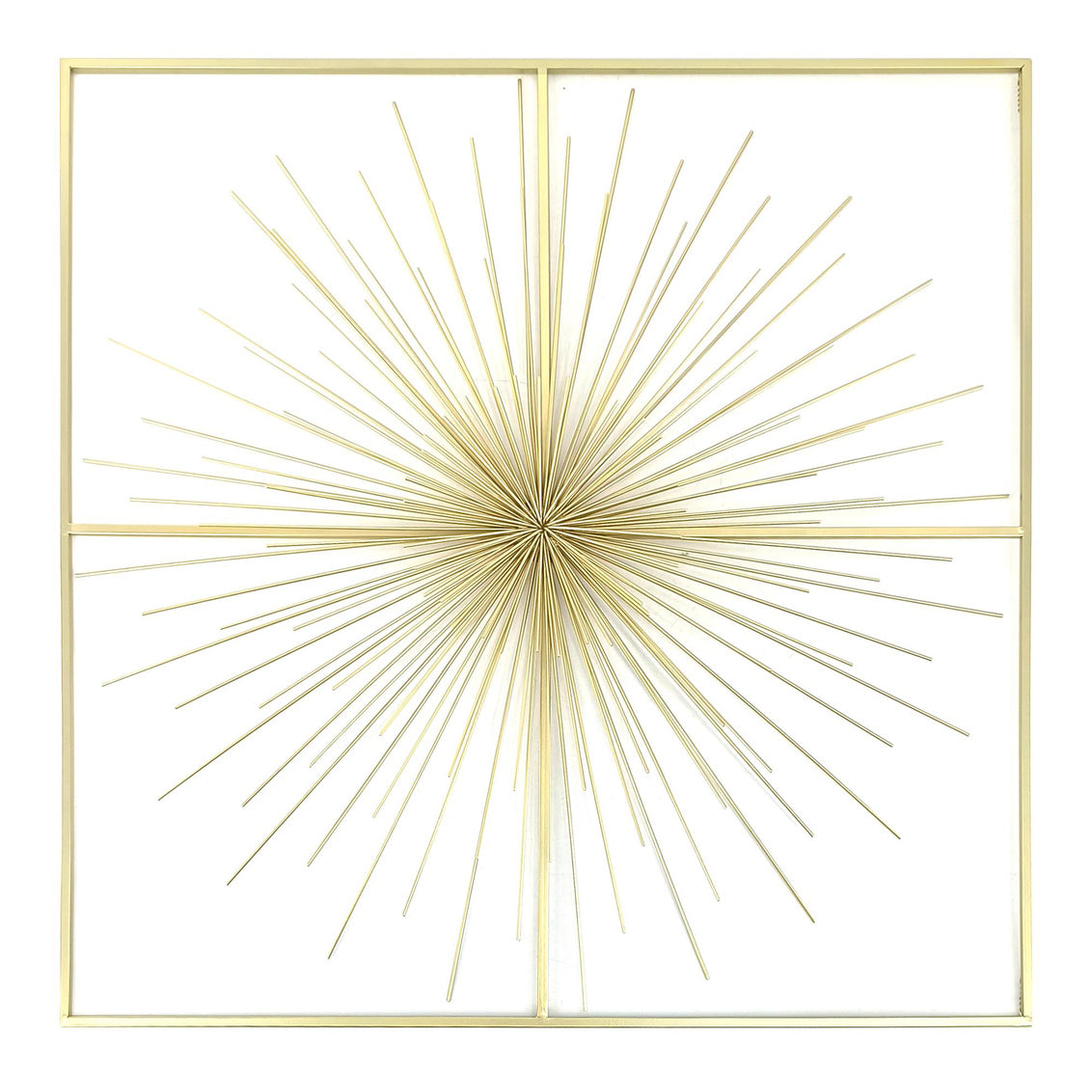 LARGE DECORATIVE METAL BURST IN GOLD - SIZE: 30" x 30"