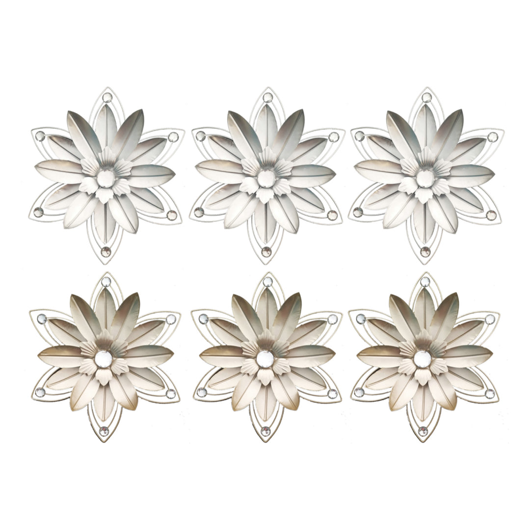 3PC JEWELED METAL SETS IN GOLD & SILVER PETALS - SIZE: 3 - 12" Petals