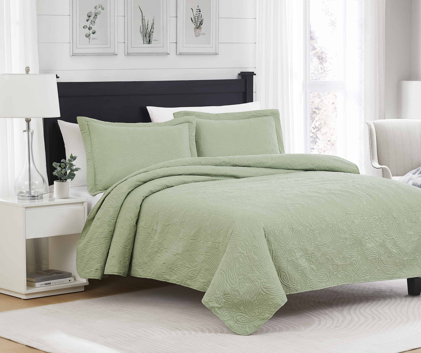 RT Designers Collection Mila 3pc Pinsonic Quilt Saga Queen