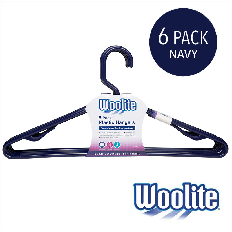 50GM 6PK BASIC PLASTIC HANGER W.2 ACCESORY HOOKS