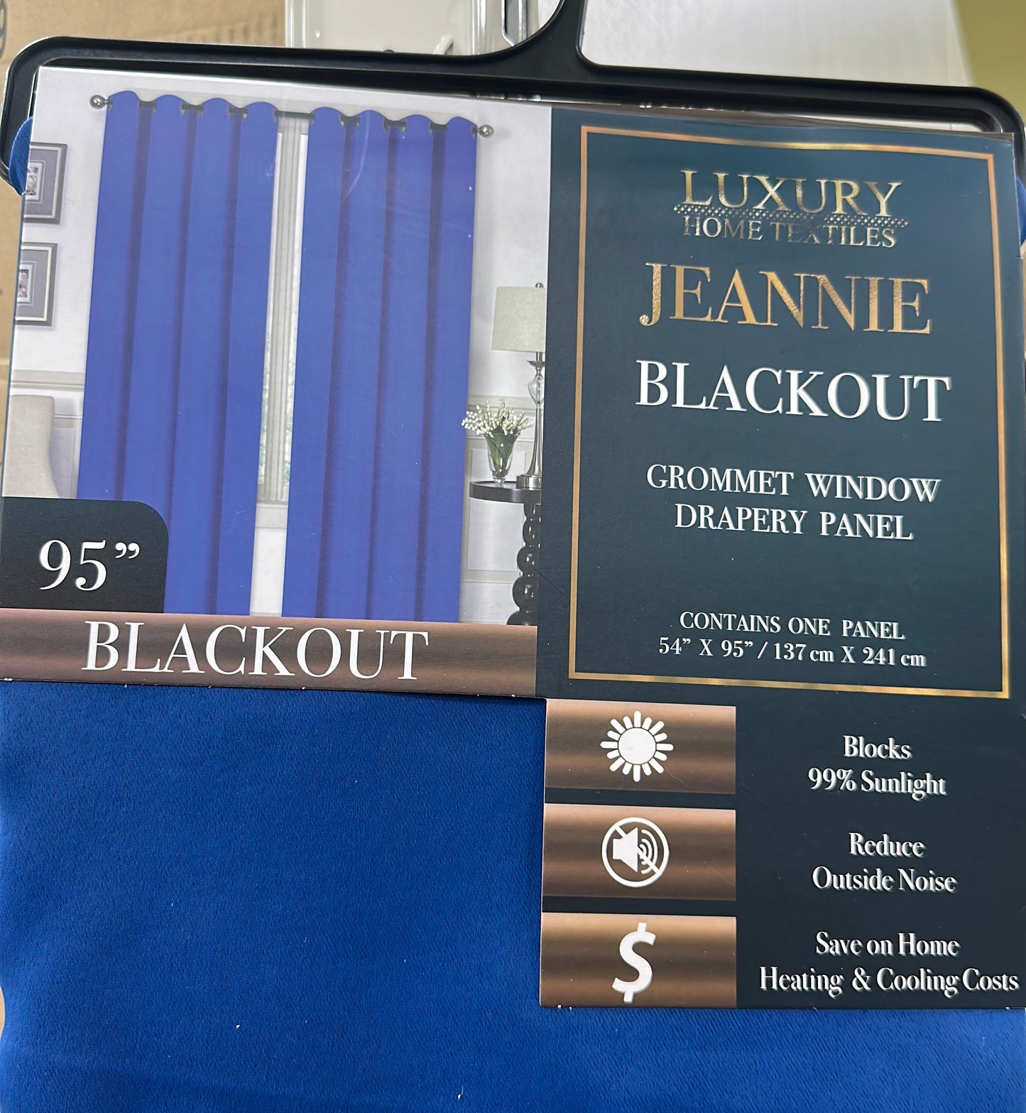 JEANNIE NAVY BLACKOUT GROMMET PANEL 54"X95"