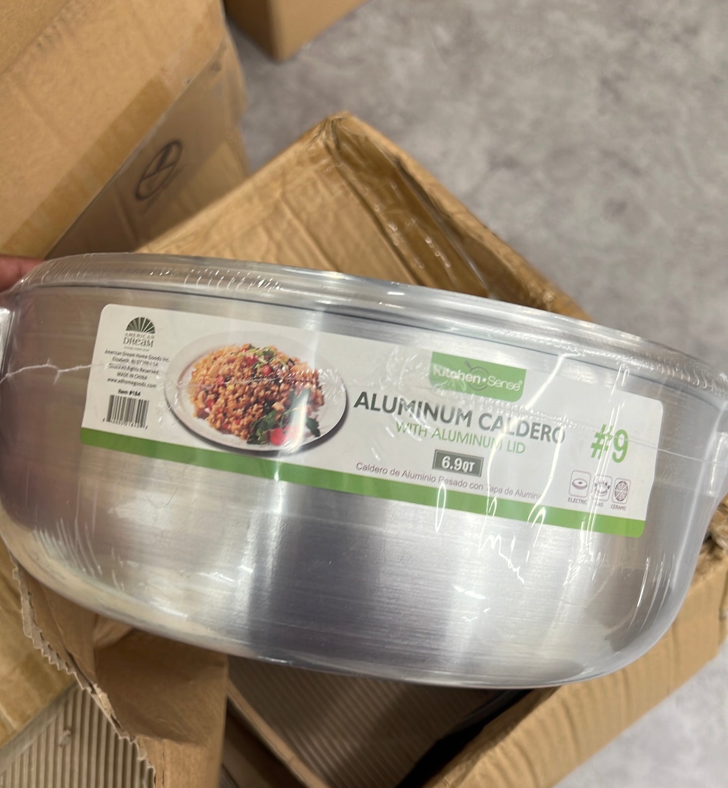 6.9Qt Heavy Gauge Aluminum Caldero with Aluminum Lid