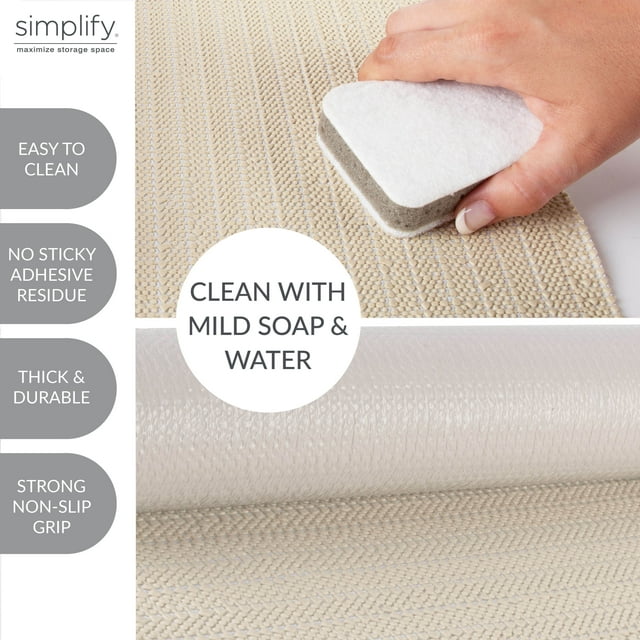 Simplify 10 Sq Ft Smooth Surface Shelf Liner in Taupe