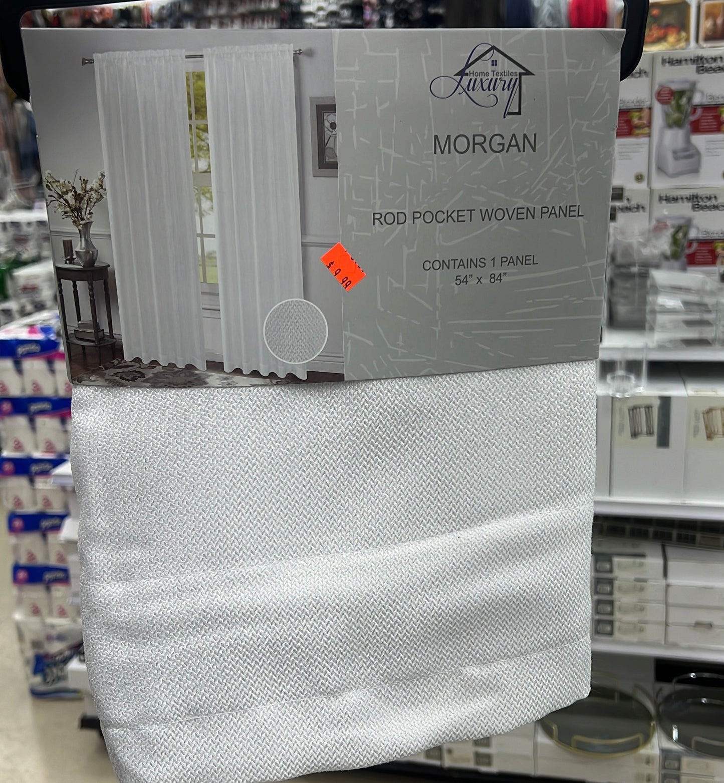 Timeless Elegance: Morgan White Rod Pocket Woven Window Panel - 54x84 Inches