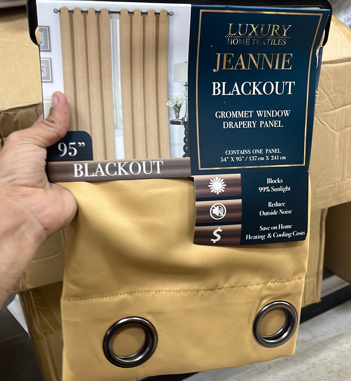 JEANNIE GOLD BLACKOUT GROMMET PANEL 54"X95"