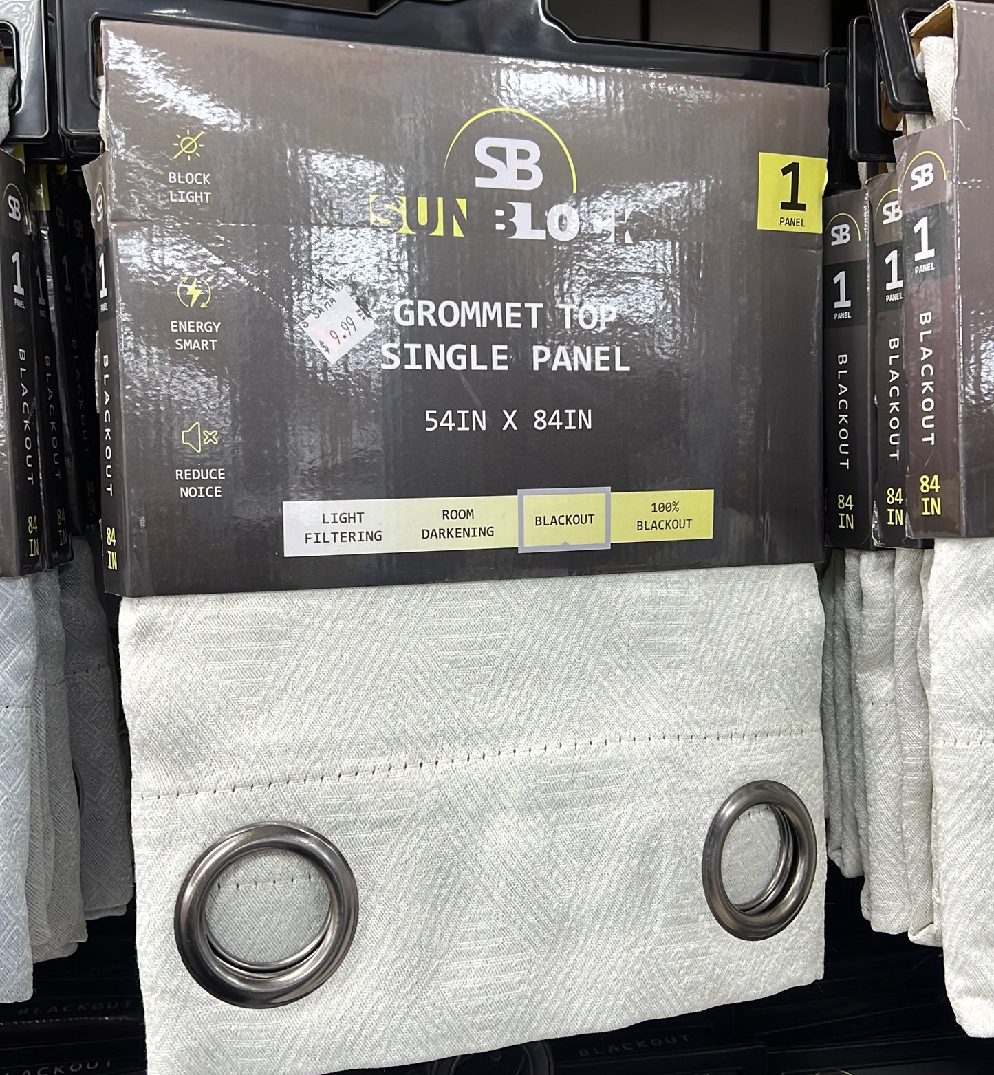 SUNBLOCK Grommet Top Curtains for Bedroom, Single Panel, 54" x 84", White