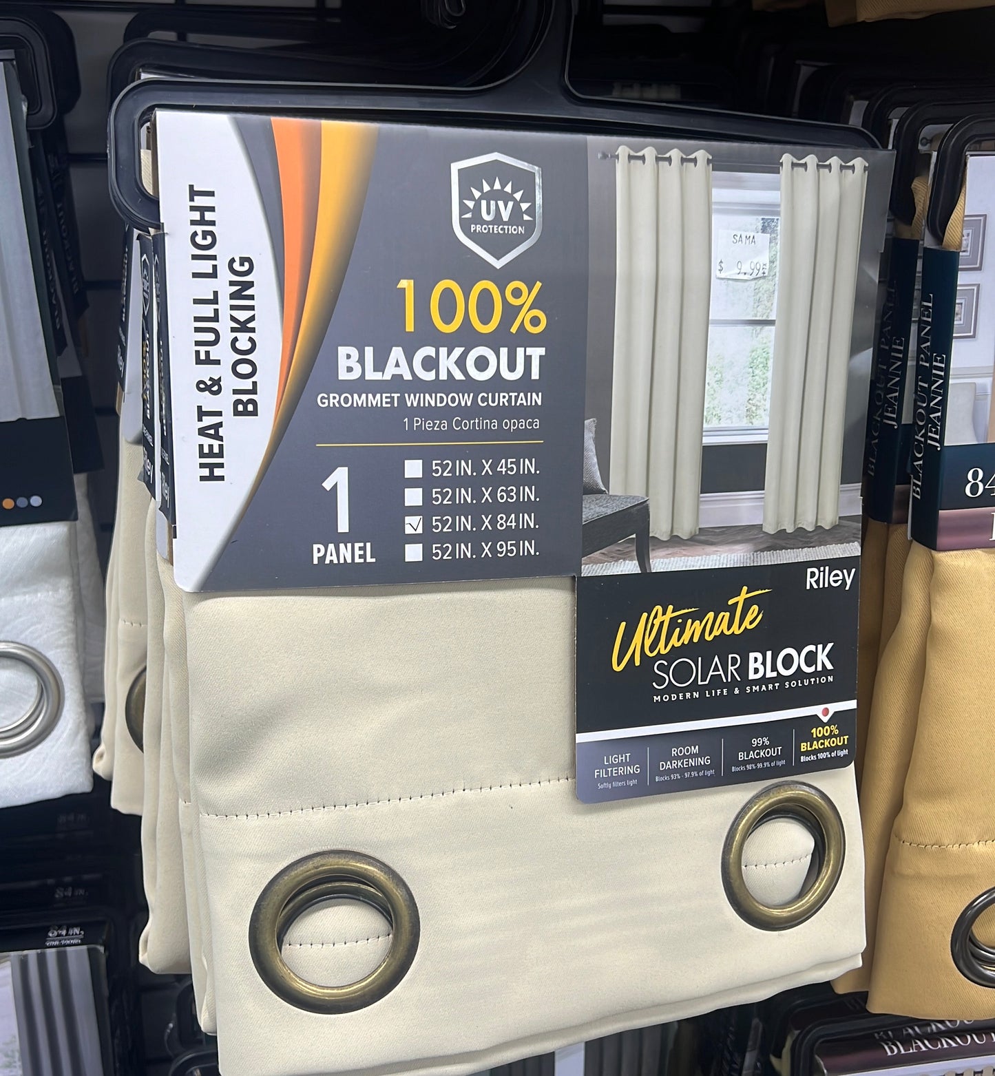 Riley 100% Blackout Grommet Panels 84" Beige