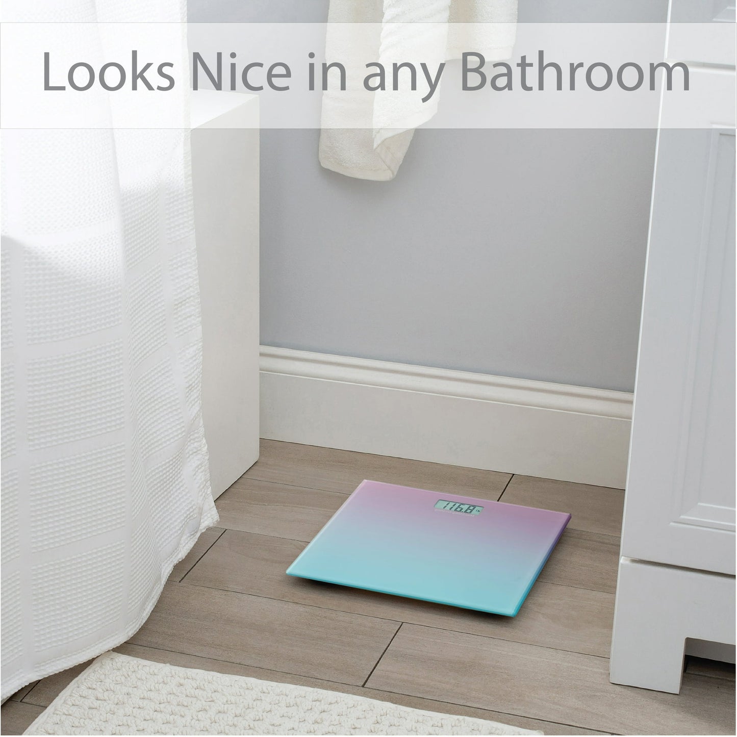 Bath Bliss Ombre Glass Digital Bathroom Scale - Battery Powered with 330 lb Capacity